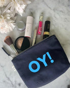 OY! Makeup Bag- Navy with Blue - Quilted Koala