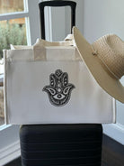 Anywhere Bag – Zip‑Top Travel Tote with Trolley Sleeve (Custom Design) - Natural - Quilted Koala