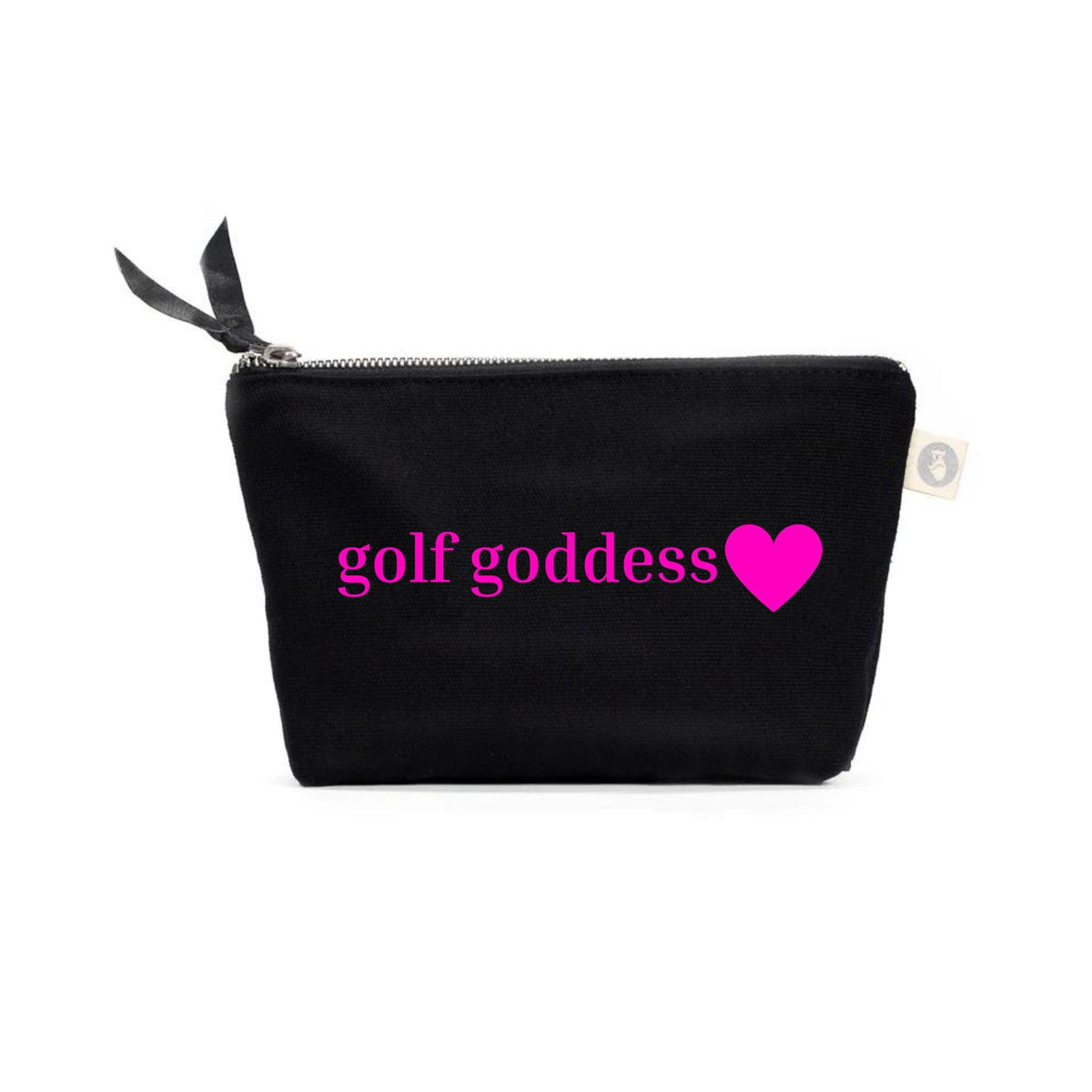 Black Makeup Bag- Neon Pink GOLF GODDESS - Quilted Koala