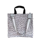 Grey Leopard Luxe North South Bag + FREE Grey & White Luxe Strap - Quilted Koala