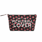 Certified Pickleball Lover Clutch - Black Floral with Silver glitter - Quilted Koala