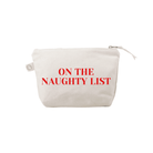 ON THE NAUGHTY LIST Natural & Red Matte Makeup Bag - Quilted Koala