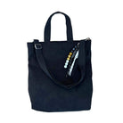 Town Crossbody Bag: Black Vegan Suede + Beaded Paracord Charm - Quilted Koala