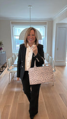 Grey Leopard Midi East West Crossbody + FREE Grey Leopard Clutch - Quilted Koala