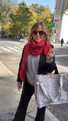 Grey Leopard Luxe North South Bag + FREE Grey & White Luxe Strap - Quilted Koala