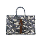 East West Bag: Grey Camo with Chocolate Brown Monogram Stripe - Quilted Koala