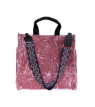 Pink Velvet Luxe North South Bag + FREE Wine & Navy Geo Luxe Strap - Quilted Koala