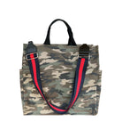Green Camo Luxe North South Bag + FREE Navy & Red Luxe Strap - Quilted Koala