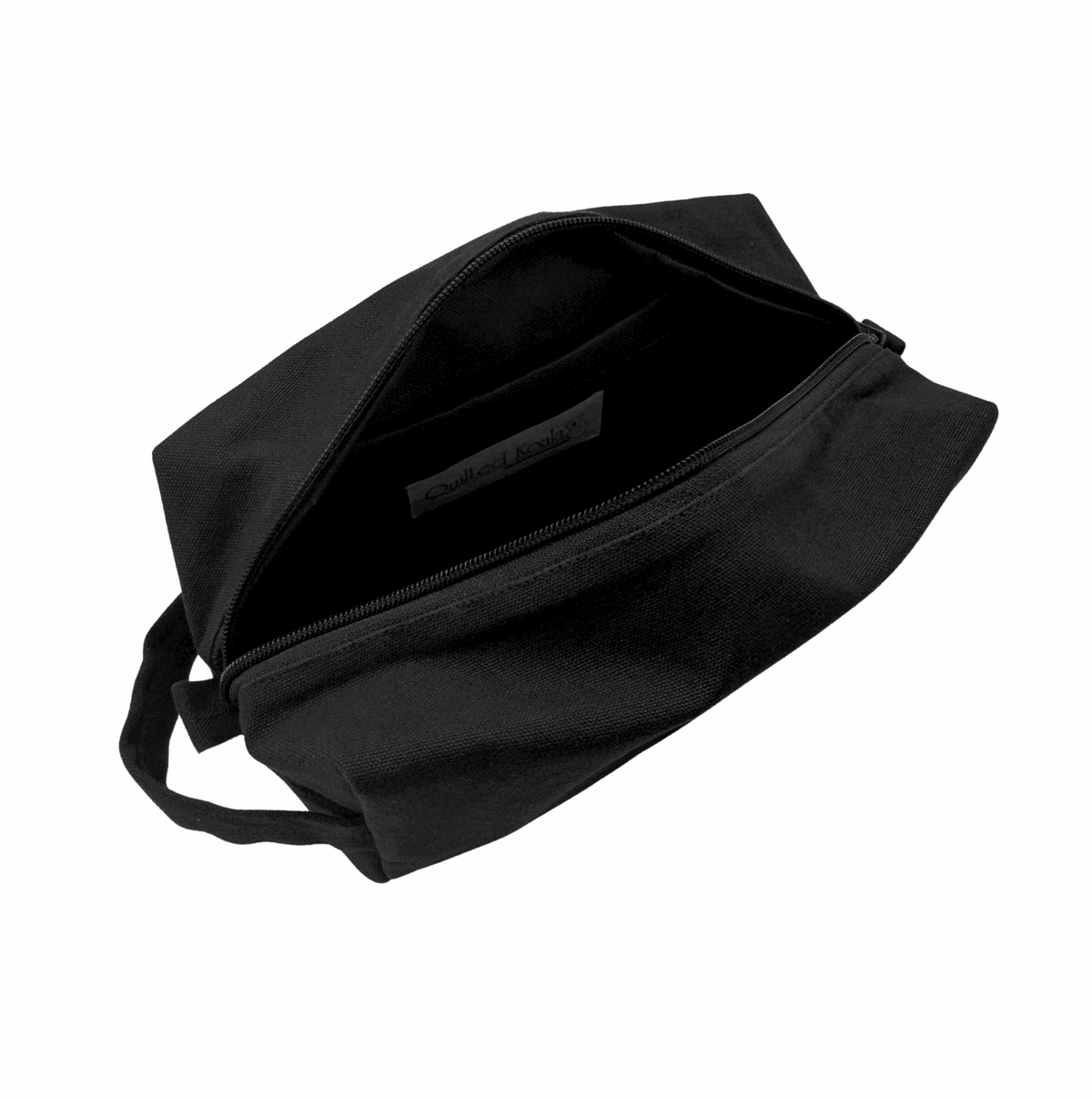 Dopp Bag - Black with Single Letter Monogram - Quilted Koala
