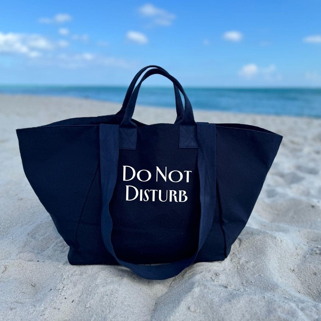 DO NOT DISTURB Navy Chelsea Bag (Book Font) - NEW - Quilted Koala