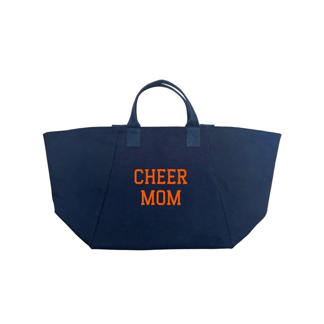 CHEER MOM BAG - Navy with Orange - Quilted Koala