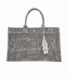 Grey Velvet East West Bag + FREE Silver Tassel - Quilted Koala