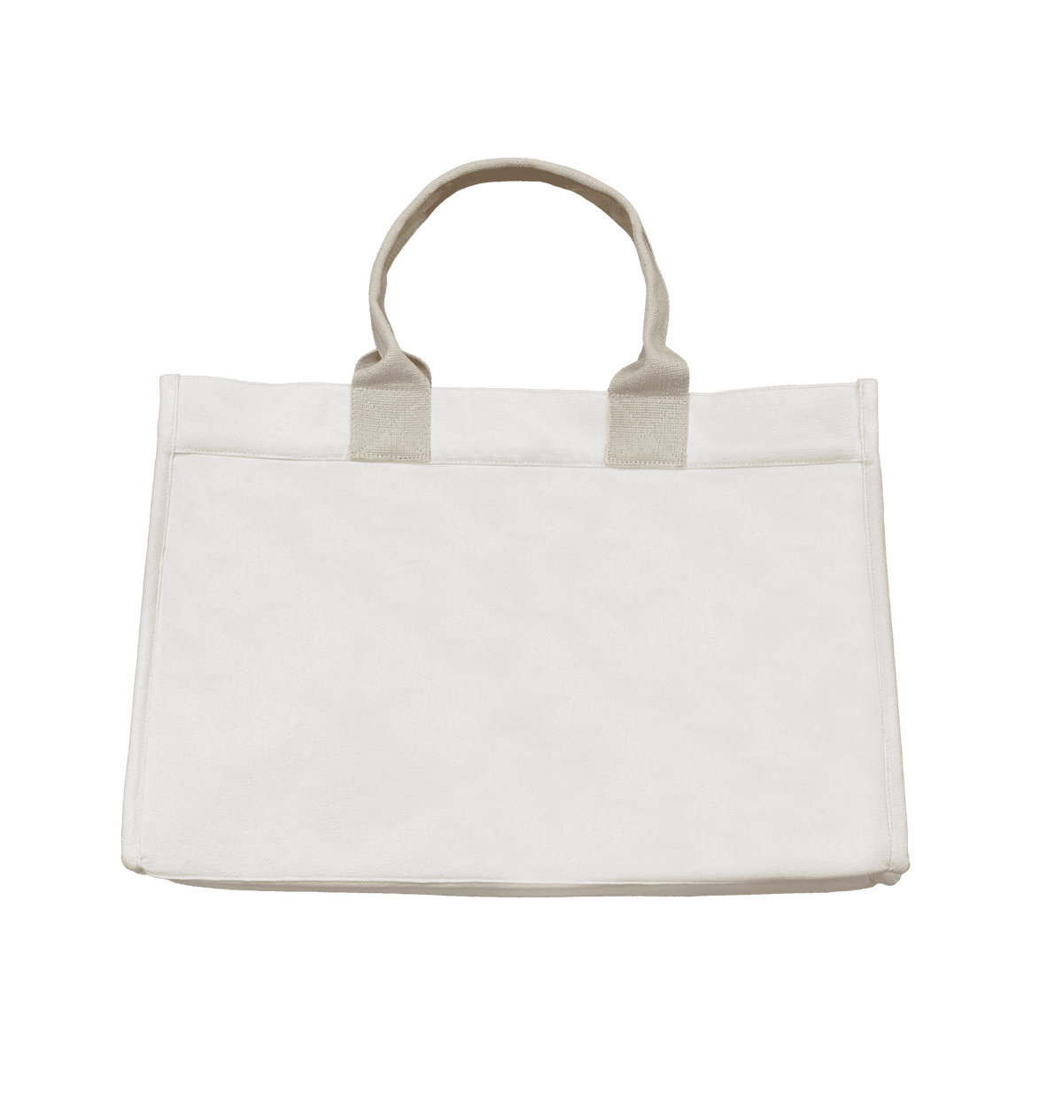 Anywhere Bag – Zip‑Top Travel Tote (Natural) with Trolley Sleeve SPLIT LETTER MONOGRAM - Quilted Koala