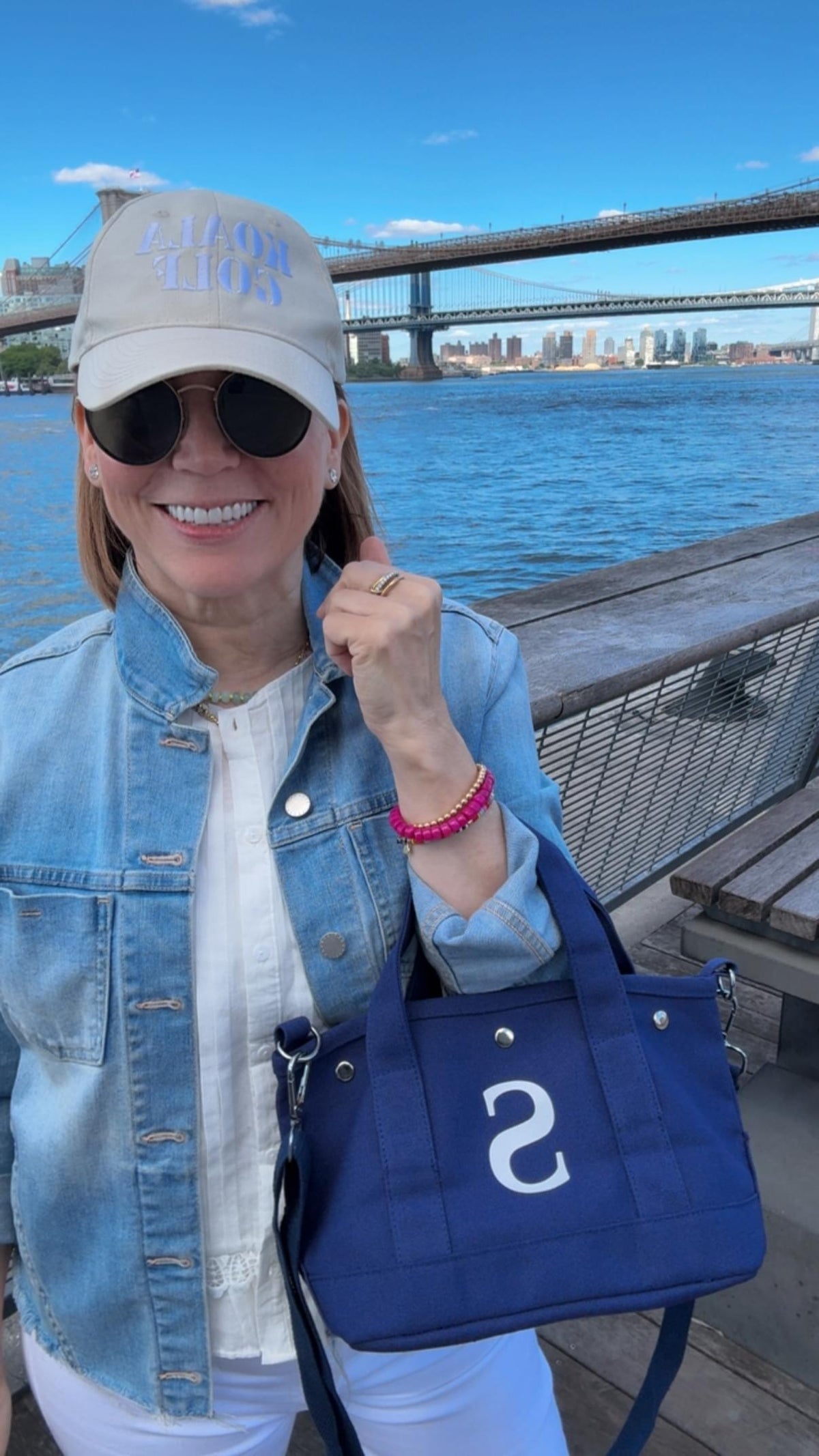 The Seaport Boat Bag - Blue Canvas - Quilted Koala