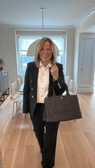 SPECIAL! Black Leopard Midi East West Crossbody + FREE Black Leopard Clutch - Quilted Koala