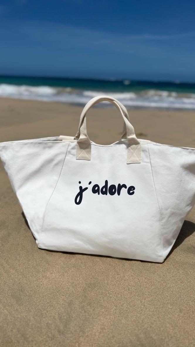 j'adore BEACH TOTE BAG- Natural NEW! - Quilted Koala