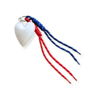 Paracord Bag Charm - Heart Charm with Blue and Red NEW! - Quilted Koala