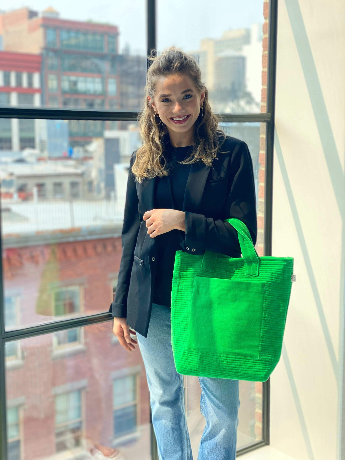 Quilted Velvet Electric Green Soho Crossbody Bag + FREE Makeup Bag Just $32 - Quilted Koala