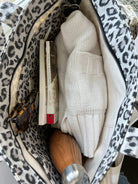 Leopard Midi Zipper Tote + FREE Red Tassel - Quilted Koala