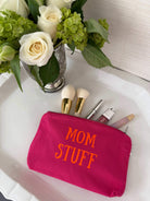 MOM STUFF - Pink Makeup Bag with Orange - NEW! - Quilted Koala