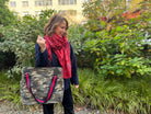 Green Camo Luxe North South Bag + FREE Navy & Red Luxe Strap - Quilted Koala