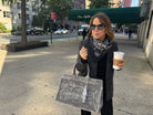 Grey Velvet East West Bag + FREE Silver Tassel - Quilted Koala