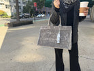 Grey Velvet East West Bag + FREE Silver Tassel - Quilted Koala