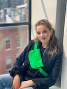 Quilted Velvet Adjustable Belt Bag - Electric Green - Quilted Koala