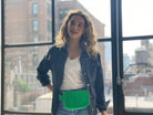Quilted Velvet Adjustable Belt Bag - Electric Green - Quilted Koala