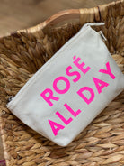 Makeup Bag Natural with Neon Pink Rosé All Day - Quilted Koala