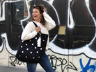 Boho Large Mirror Tote: Black - Quilted Koala