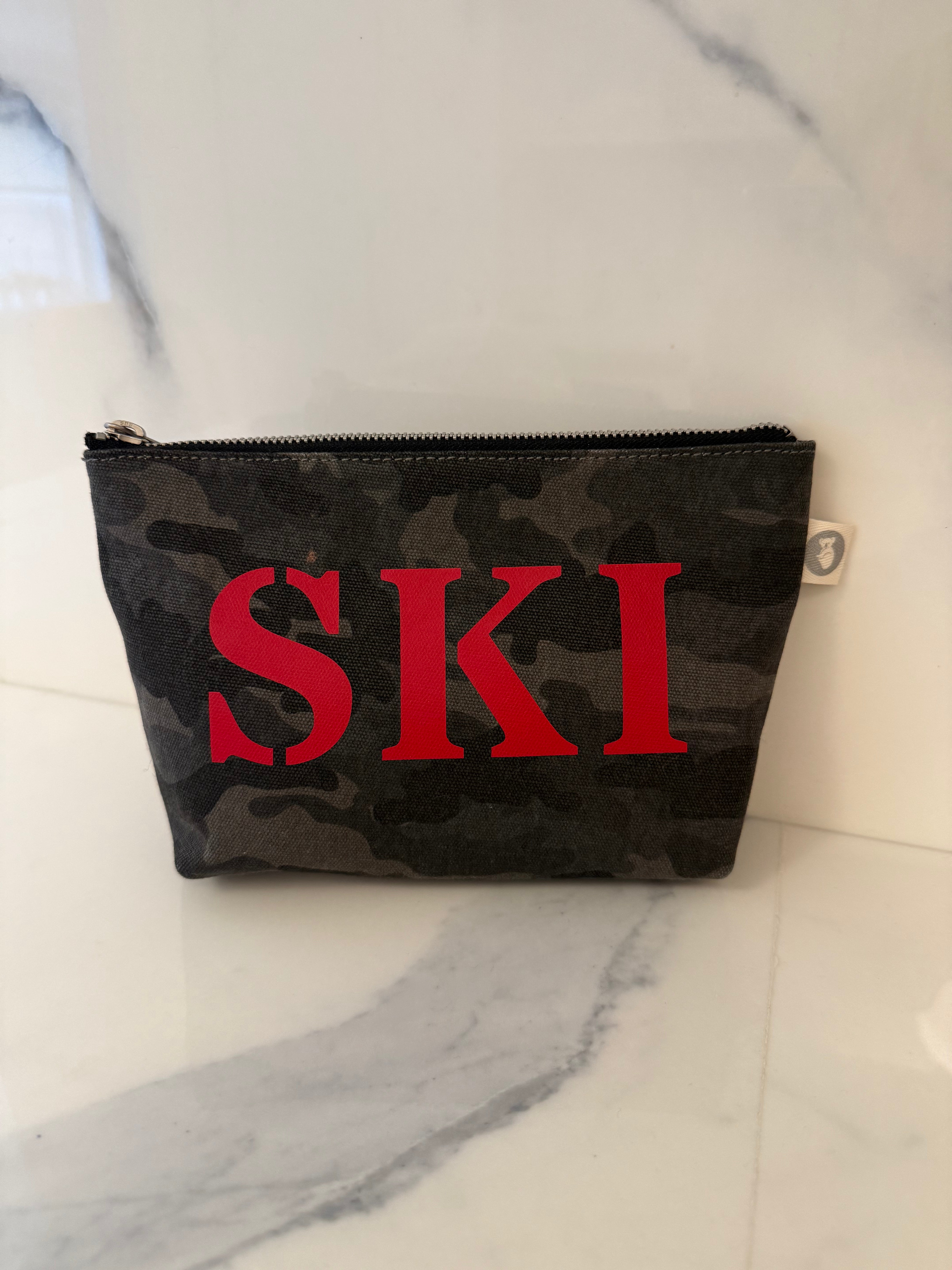 SKI Makeup Bag: Black Camo - LAST ONE! - Quilted Koala
