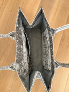 Grey Velvet East West Bag + FREE Silver Tassel - Quilted Koala