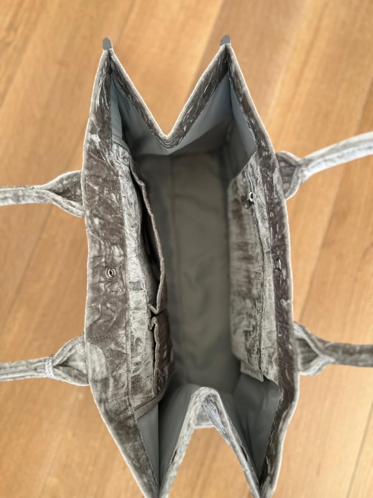 Grey Velvet East West Bag + FREE Silver Tassel - Quilted Koala