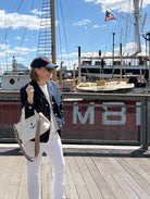 The Seaport Boat Bag - Stone Canvas *Add your Embellishment* - Quilted Koala