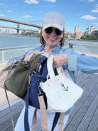 The Seaport Boat Bag - Blue Canvas Mini Monogram - Quilted Koala