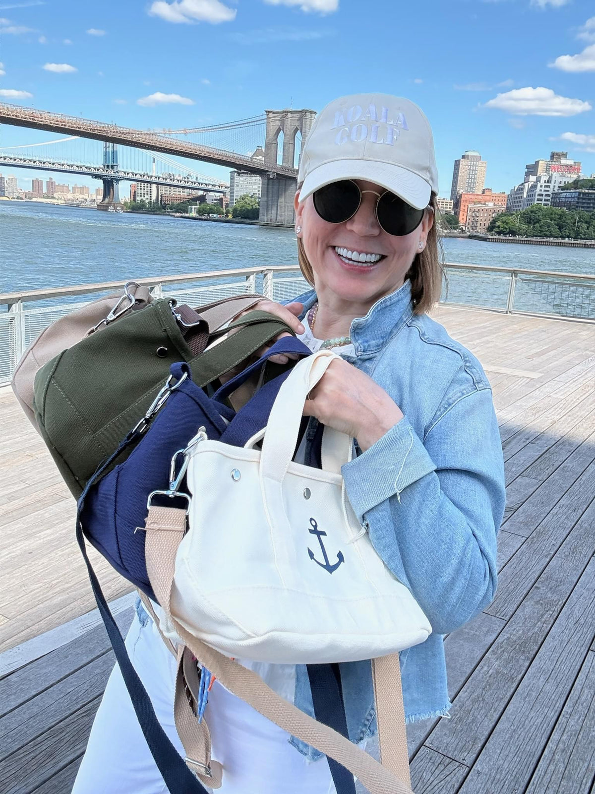 The Seaport Boat Bag - Olive Canvas Mini Monogram - Quilted Koala