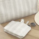 Koala Basics: Makeup Bag: Sand Ticking Stripe - Quilted Koala