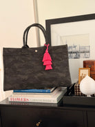 Black Camo East West Bag + FREE Pink Tassel - Quilted Koala