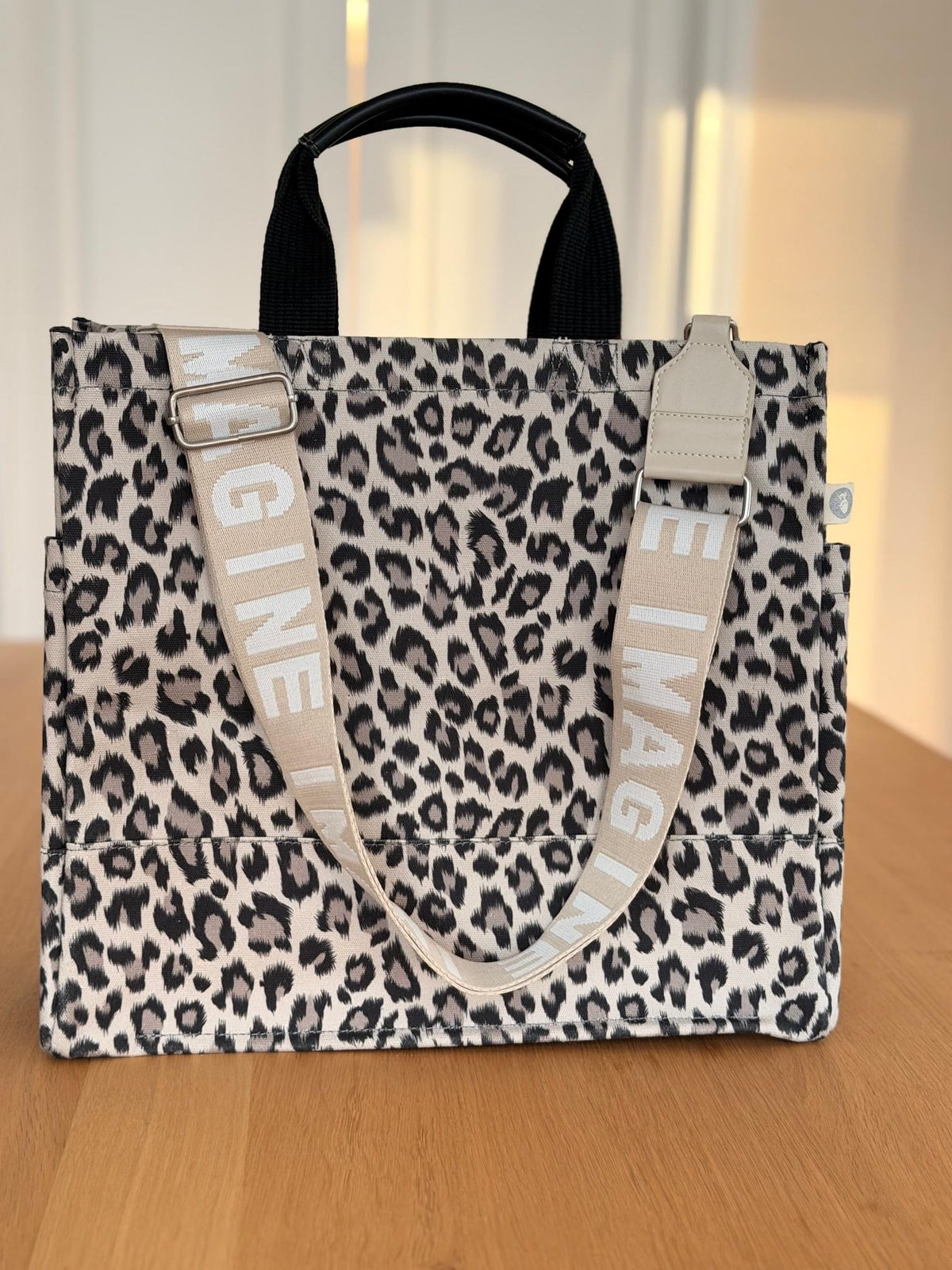 Leopard Luxe North South Bag + FREE Tan & Cream IMAGINE Luxe Strap - Quilted Koala