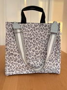 Grey Leopard Luxe North South Bag + FREE Grey & White Luxe Strap - Quilted Koala