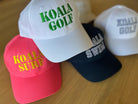 SPECIAL PREORDER! Koala Baseball Caps - "KOALA GOLF" in White & Kelly Green - Quilted Koala