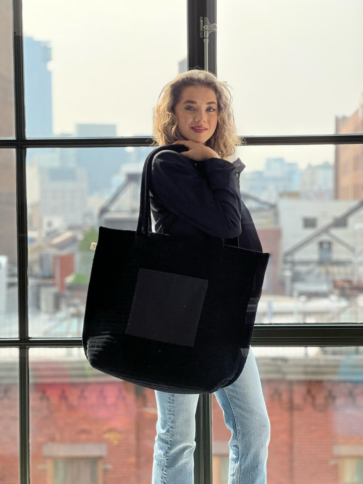 Quilted Velvet Everything Bag - Black - Quilted Koala