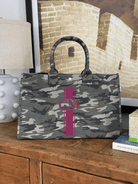 East West Bag: Green Camo & Wine Monogram Stripe - Quilted Koala