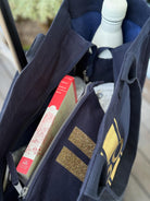 Golf Cart Anywhere Bag in Navy with White Matte GOLF USA - Quilted Koala