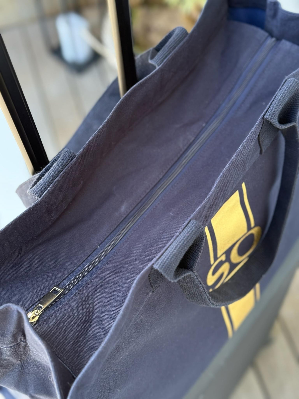Golf Cart Anywhere Bag in Navy with White Matte GOLF USA - Quilted Koala