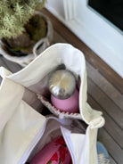 Golf Cart Anywhere Bag in Natural with Neon Pink GOLF - Quilted Koala