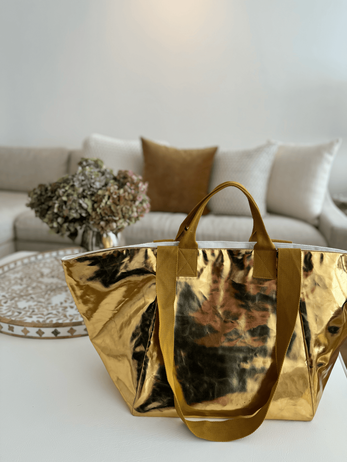 Chelsea Bag - Metallic Gold - Quilted Koala
