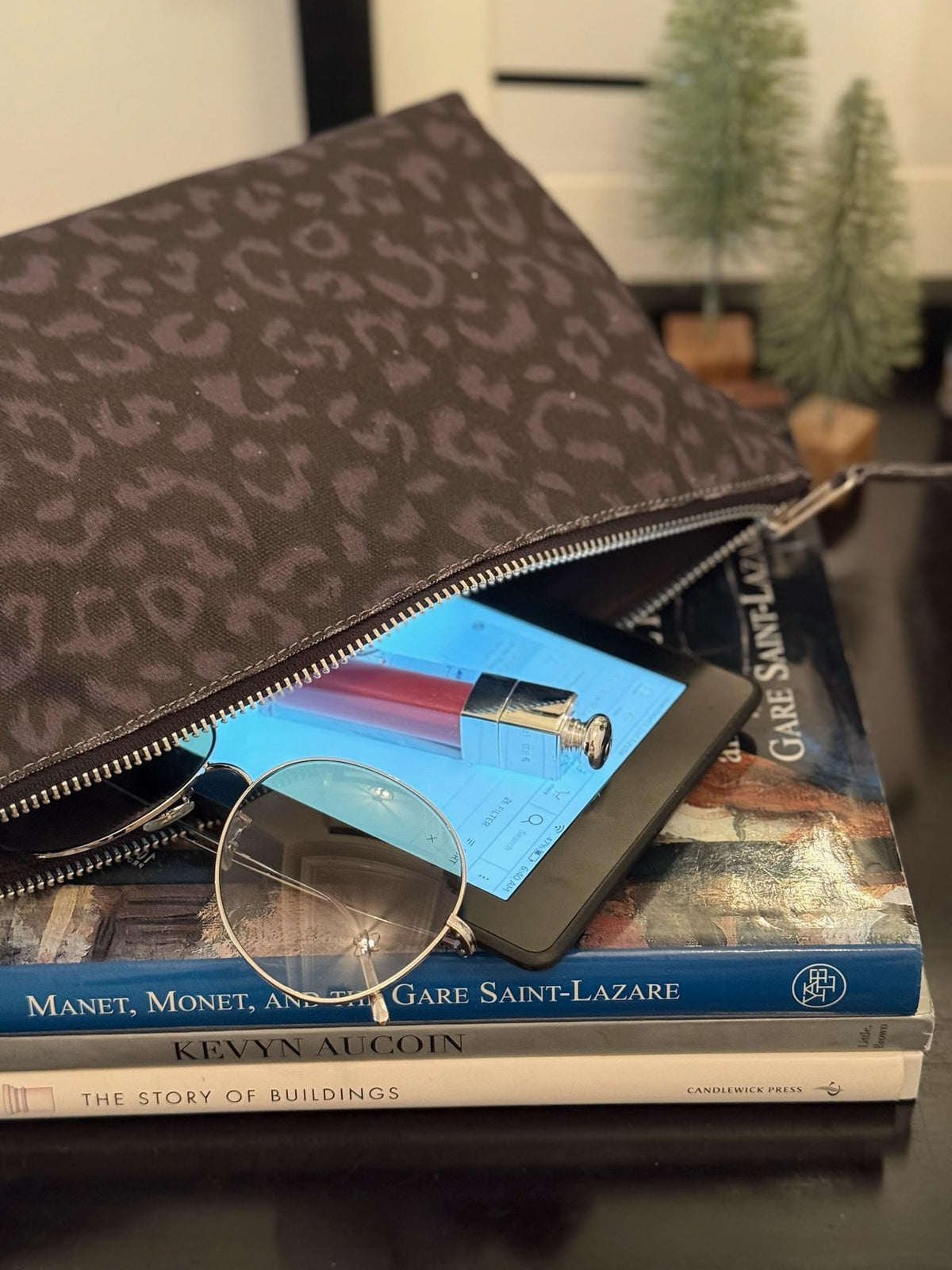 SPECIAL! Black Velvet Midi East West Crossbody + FREE Black Leopard Clutch - Quilted Koala
