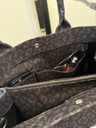 SPECIAL! Black Leopard Midi East West Crossbody + FREE Black Leopard Clutch - Quilted Koala